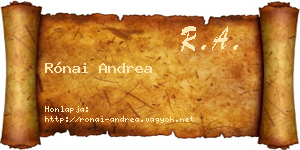 Rónai Andrea névjegykártya